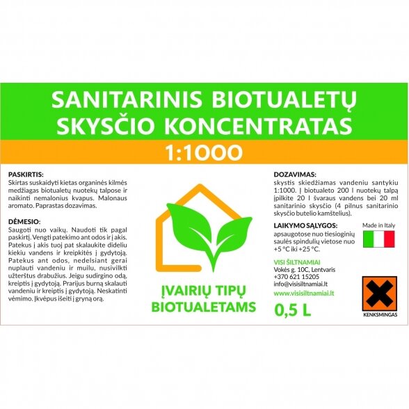 Biotualetų skysčio koncentratas UNIVERSALUS 1